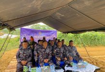 Lanal Tarempa Ikuti Vicon Panen Raya Ketahanan Pangan TNI Angkatan Laut Tahun 2025