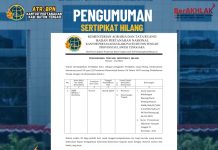 Kantor Pertanahan Buteng Umumkan Kehilangan Sertifikat SHM Milik Warga Mawasangka Tengah