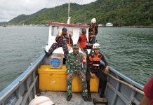 Danramil 04/Letung Pimpin Pencarian ABK Kapal Pukat Hilang di Perairan Pulau Penanan Anambas
