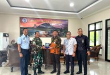 Perkuat Sinergi di Perbatasan, Danlanud RSA Natuna Sambut Kunjungan VP Bank Mandiri
