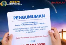 Kantor Pertanahan Buton Tengah Tutup Layanan Sementara Selama Libur Kenaikan Yesus Kristus