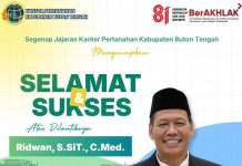 Kantah Kabupaten Buton Tengah Beri Ucapan Selamat atas Pelantikan Ridwan sebagai Kabag TU Kanwil BPN Sulsel