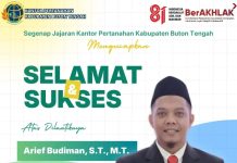 Kantor Pertanahan Buton Tengah Ucapkan Selamat atas Pelantikan Arief Budiman sebagai Kabag Tata Usaha Kanwil BPN Sultra