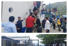 Syahbandar Tarempa Bersama TNI-Polri Amankan Kedatangan KM Bukit Raya