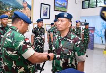 Danlanud Raden Sadjad Pimpin Sertijab Dansatpomau dan Penerimaan Jabatan Kadister