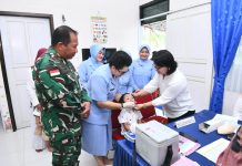 Danlanud RSA Tinjau Posyandu Garuda, Pastikan Layanan Kesehatan Ibu dan Anak Berjalan