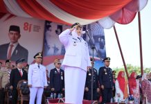 HUT ke-81 RI, Kasmarni Pimpin Upacara Detik-Detik Proklamasi di Lapangan Tugu Bengkalis