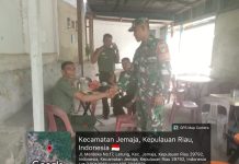 Babinsa Koramil 04/Letung Komsos dengan Polhut Jemaja, Bahas Karhutla dan Kondisi Cuaca