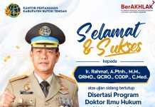 Kantah Buteng Ucapkan Selamat dan Sukses atas Ujian Sidang Tertutup Disertasi Ir. Rahmat
