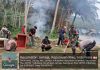 Babinsa Koramil 04/Letung dan Warga Desa Landak Gelar Gotong Royong Bersihkan Pantai