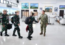 Danlanud RSA Sambut Kadet Unhan RI untuk Program Pengabdian di Natuna