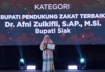Bupati Siak Afni, Satu-satunya Kepala Daerah dari Riau Penerima Grand Award Baznas RI 2026