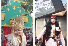 Unik! Karnaval Budaya HUT ke-27 Natuna Tampilkan Busana Rumah Adat hingga Bajak Laut
